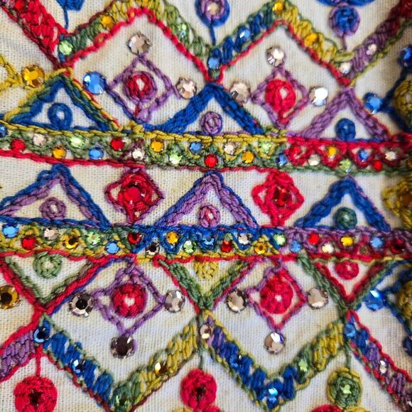 Shannon Rodgers Vintage 70s Embellished Embroidered Long Vest Size S Artsy Boho - Picture 9 of 11